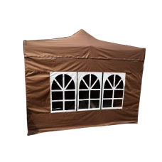 PROFI small hexagon nůžkový párty stan, prodejní stánek 3x3m hnědý